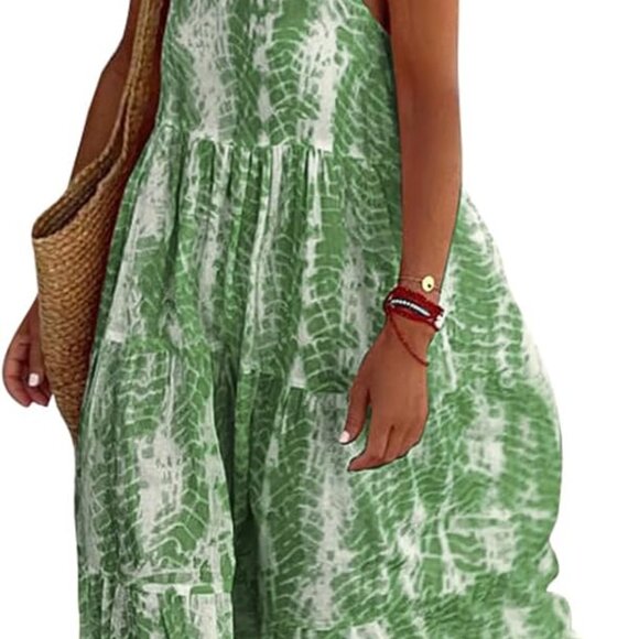 Dresses & Skirts - Women Summer Maxi Dress Floral Spaghetti Strap Boho Casual Beach Dress